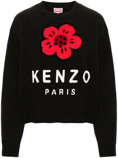 Bokeh Flower 2.0 Wool Knit Top Black - KENZO - BALAAN 2