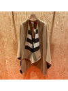 Reversible Check Merino Wool Poncho Camel Brown - BURBERRY - BALAAN 2