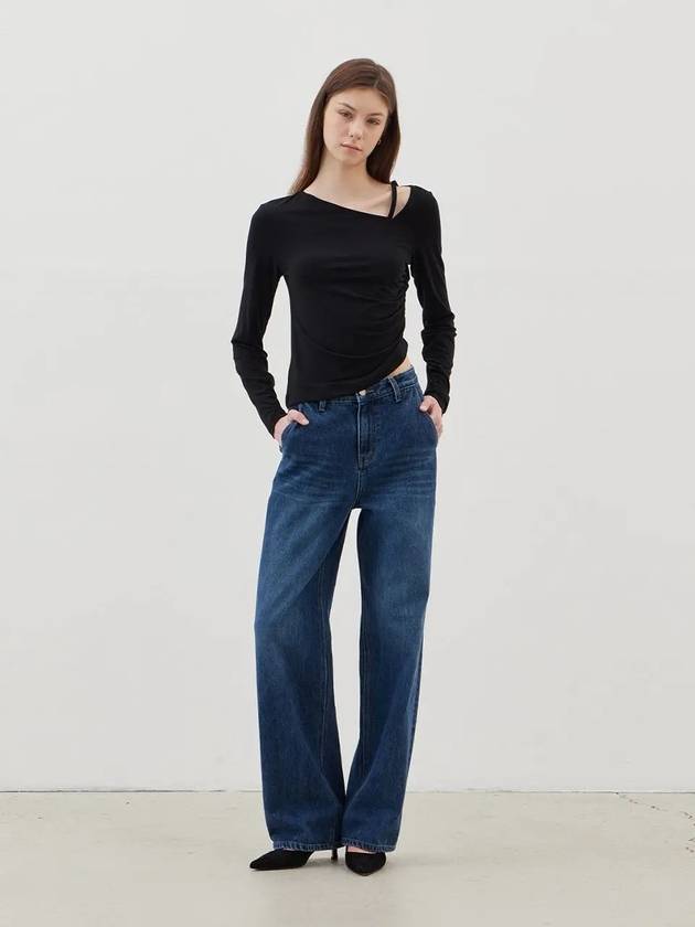 Semi wide washed denim pants deep blue - LESEIZIEME - BALAAN 2