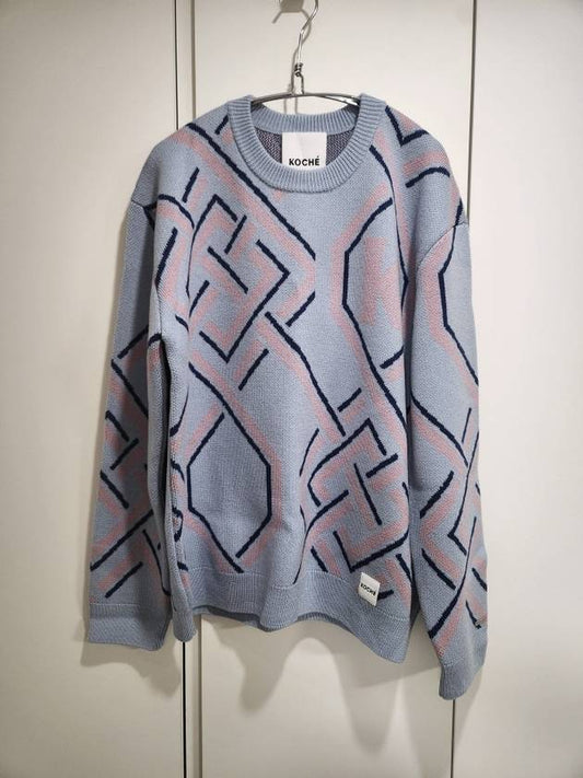 Monogram Jacquard Crewneck Knit Jumper - KOCHE - BALAAN 1