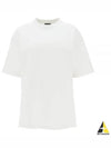 Rhinestone Logo Cotton Short Sleeve T-Shirt White - BALENCIAGA - BALAAN 2