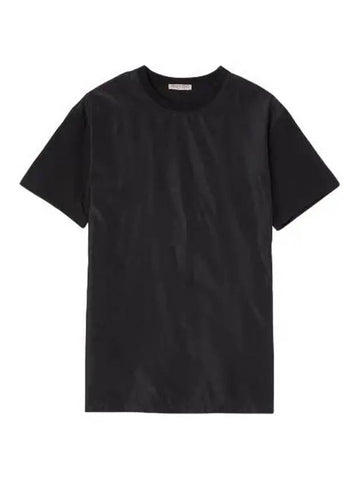 Washed taffeta panel detail short sleeve t shirt black - VALENTINO - BALAAN 1