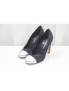 Two tone fabric metallic leather pumps heel 37 5 size G28994 - CHANEL - BALAAN 3