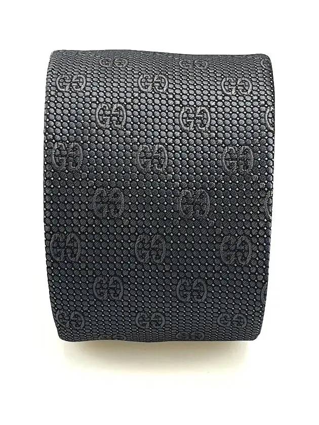 Men's GG Dot Pattern Silk Necktie Grey - GUCCI - BALAAN 5