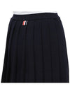 Full Needle Stitch Merino Wool Tipping Pleated Skirt Navy - THOM BROWNE - BALAAN 11