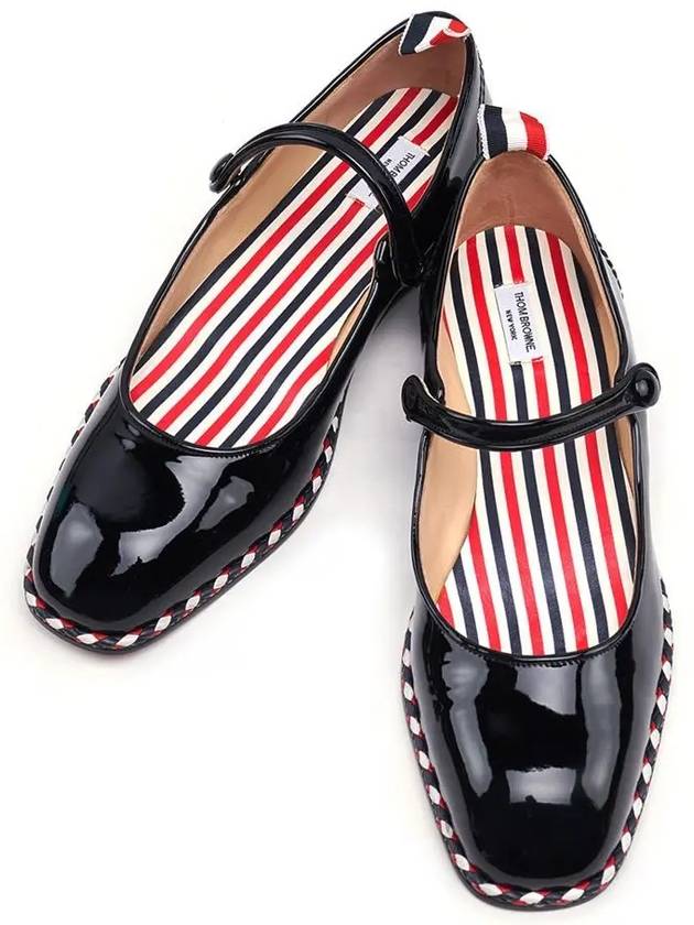 Soft Patent Tom John Ballerina Flats FFS022A 00216 001 - THOM BROWNE - BALAAN 1