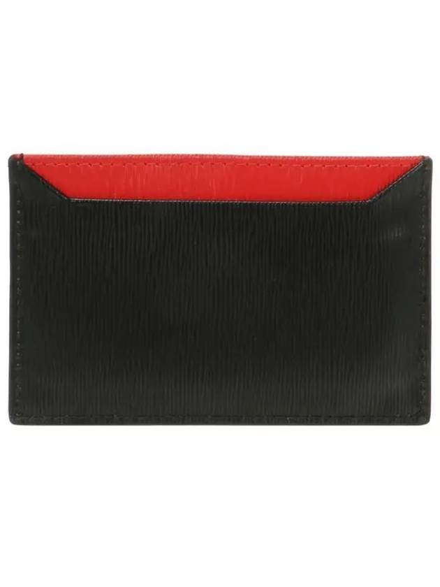 Big Metal Logo Two-Tone Card Wallet Black Red - PRADA - BALAAN 4