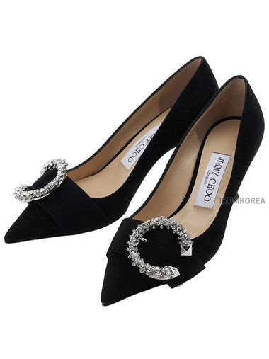 Women s Crystal Buckle Pumps Heel MELVA 70 UCB BLACK - JIMMY CHOO - BALAAN 1