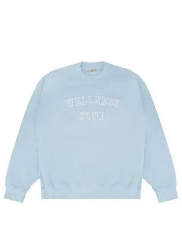 Sporty Rich CR761 BB Wellness Club Crew Neck Sweatshirt Baby Blue 987137 - GANNI - BALAAN 1