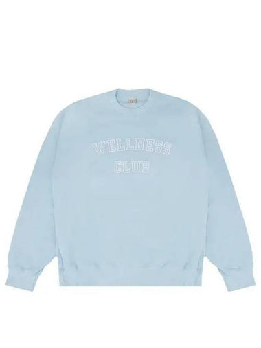 Sporty Rich CR761 BB Wellness Club Crew Neck Sweatshirt Baby Blue 987137 - GANNI - BALAAN 1