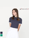 Women s hem string decoration striped t shirt HE2WTS012 - HOLIC&PLAY - BALAAN 2