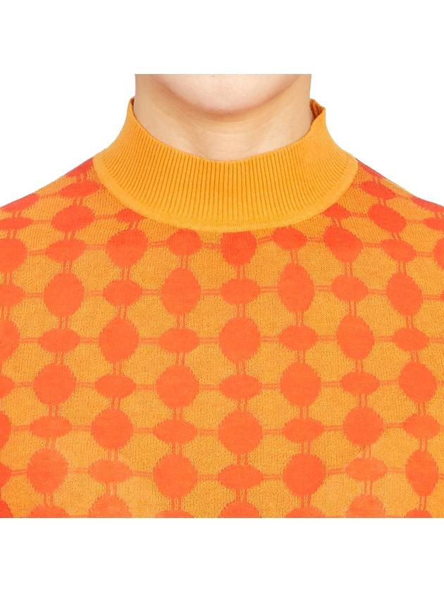 Jacquard Short Sleeve Knit Top Orange - TORY BURCH - BALAAN 7