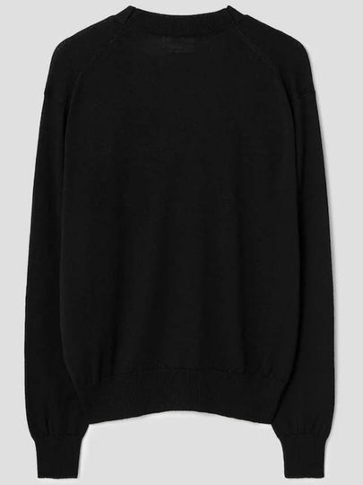 Small heart logo merino wool cardigan black - AMI - BALAAN 2