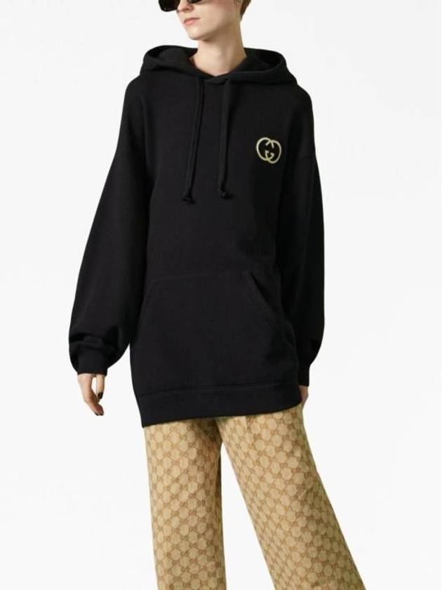 Cotton Jersey Hoodie Black - GUCCI - BALAAN 6