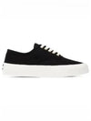 Lace Up Canvas Cotton Low Top Sneakers Black - MAISON KITSUNE - BALAAN 2