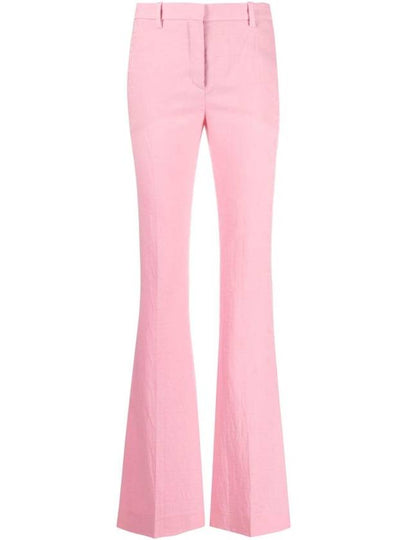 Women's All-Over Logo Pleated Front Wool Straight Pants Pink - VERSACE - BALAAN 2