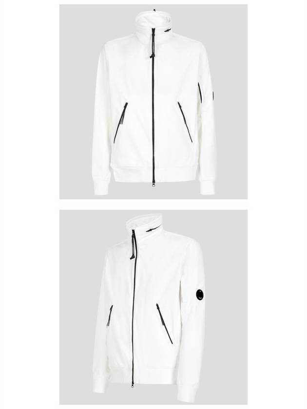 Lens Wappen Soft Shell Zip-Up Jacket White - CP COMPANY - BALAAN.