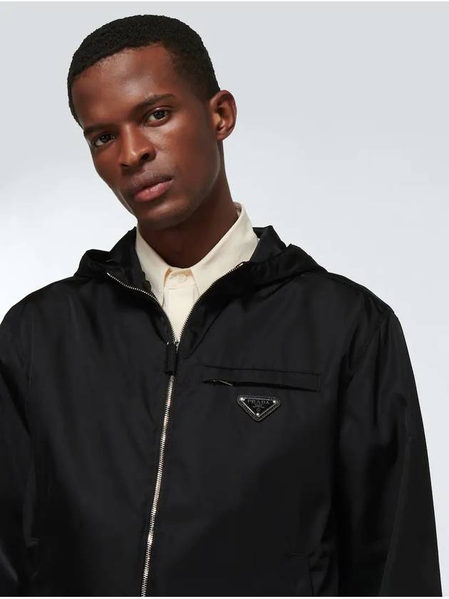 Triangle Logo Re-Nylon Bomber Jacket Black - PRADA - BALAAN 6