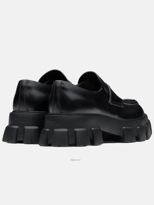 Monolith Brushed Leather Loafers Black - PRADA - BALAAN 5