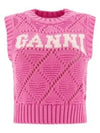 Logo Rope Short Vest Pink - GANNI - BALAAN 2