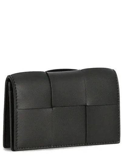 Women's Intrecciato Cassette Card Wallet Black - BOTTEGA VENETA - BALAAN 2