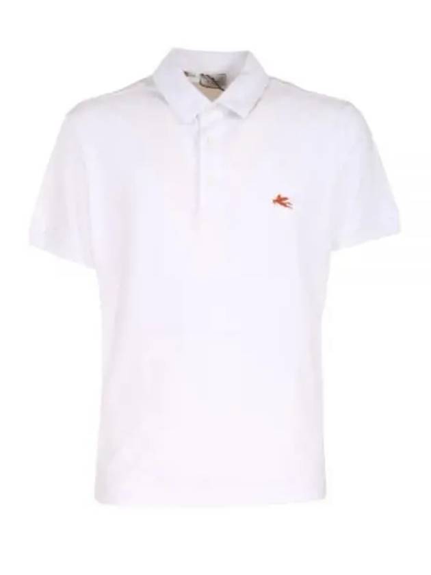 Embroidered Logo Short Sleeve Polo Shirt White - ETRO - BALAAN 2