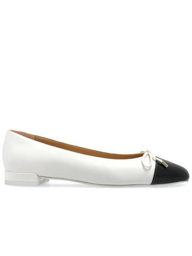 Stuart Weitzman Leather Shoes Sleek Bow, Women's, Cream - STUART WEITZMAN - BALAAN 1