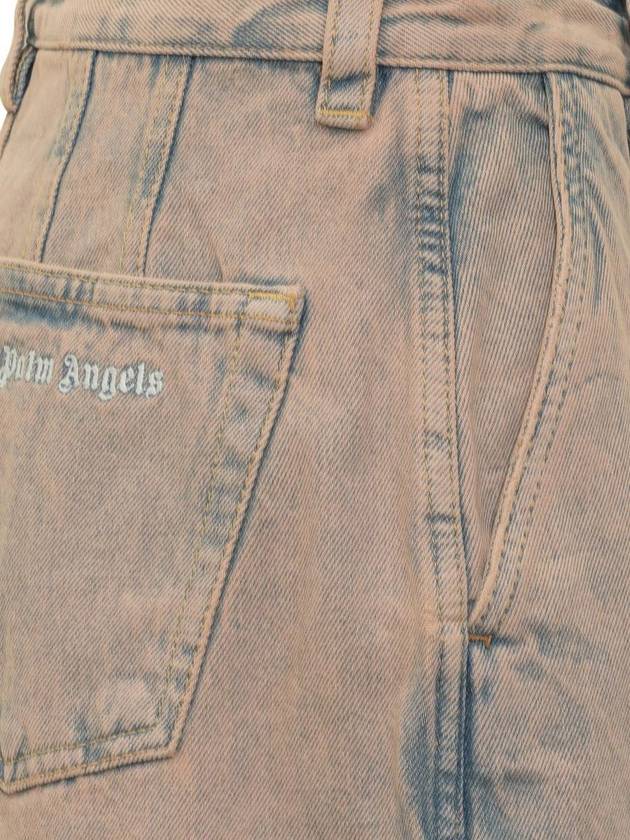 Overdye Logo Embroidered Wide Jeans PWYB027S24DEN0013030 - PALM ANGELS - BALAAN 5