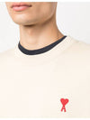 Small Heart Logo Sweatshirt Beige - AMI - BALAAN 2