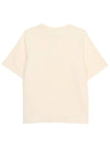 Handwriting Logo Cotton Short Sleeve T-Shirt Beige - MAISON KITSUNE - BALAAN 3