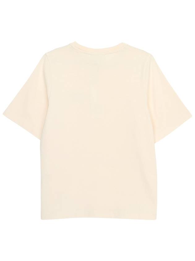 Handwriting Logo Cotton Short Sleeve T-Shirt Beige - MAISON KITSUNE - BALAAN 3