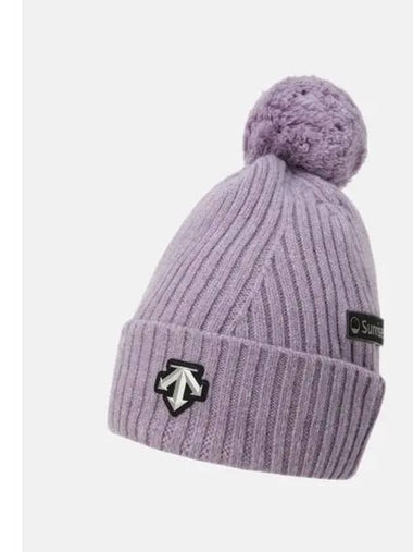 SWISS SKI Logo Patch Drop Beanie Lavender SP423SKCN0 - DESCENTE - BALAAN 1