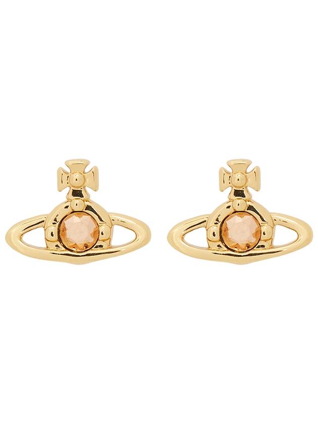 Nano Solitaire Crystal Earrings Gold - VIVIENNE WESTWOOD - BALAAN 2