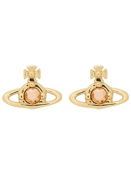 Nano Solitaire Crystal Earrings Gold - VIVIENNE WESTWOOD - BALAAN 2