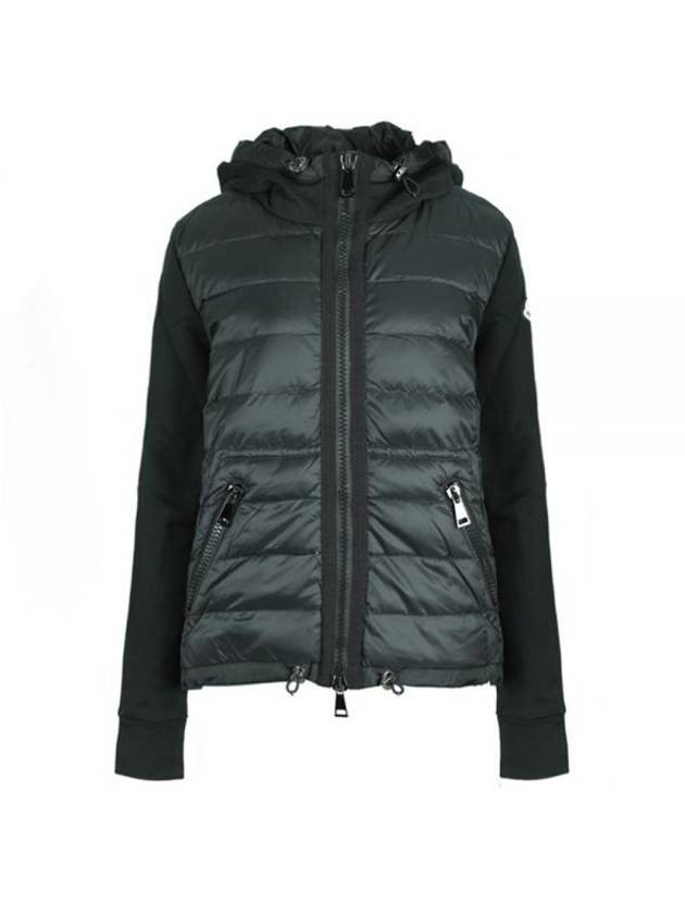 knit hood lightweight padded jacket black - MONCLER - BALAAN 1