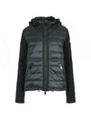 Knit Hooded Lightweight Padded Cardigan Black - MONCLER - BALAAN 1