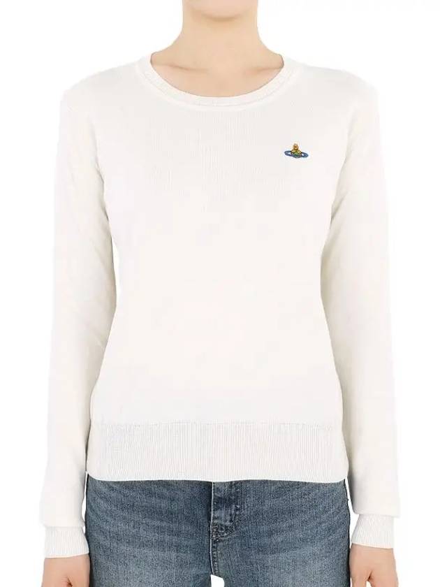 ORB Embroid Logo Knit Top Cream - VIVIENNE WESTWOOD - BALAAN 3