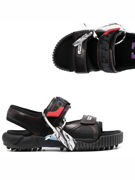 men's odd sea logo strap sandals black - OFF WHITE - BALAAN.
