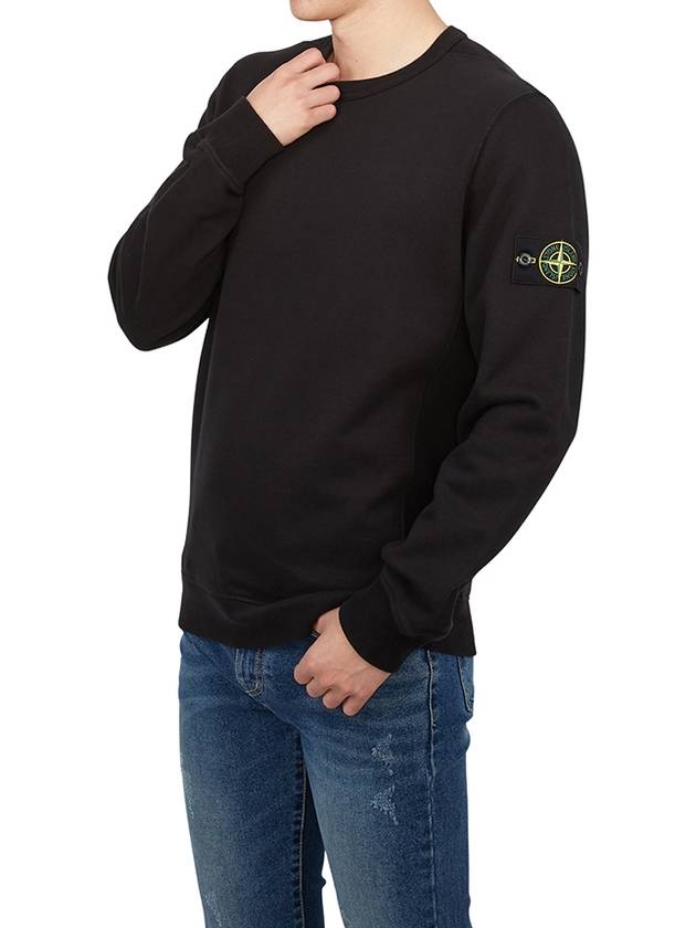 Wappen Patch Crew Neck Cotton Sweatshirt Black - STONE ISLAND - BALAAN 5