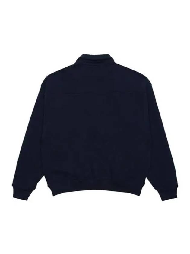 Logo Print Half Zip-up Cotton Sweatshirt Navy - SPORTY & RICH - BALAAN 3