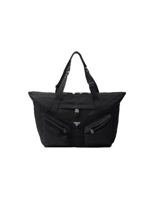 Re-Nylon Leather Travel Tote Bag Black - PRADA - BALAAN 1