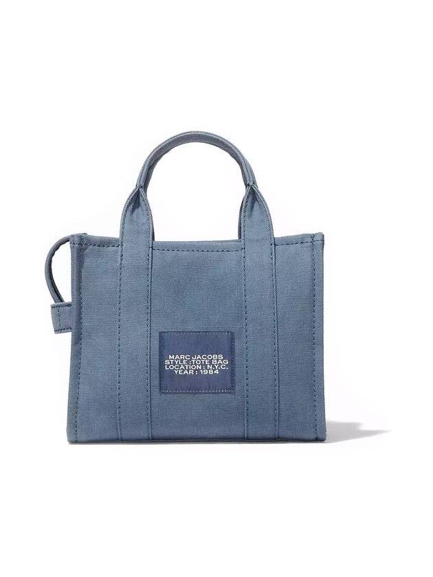 Logo Small Canvas Tote Bag Blue Shadow - MARC JACOBS - BALAAN 25