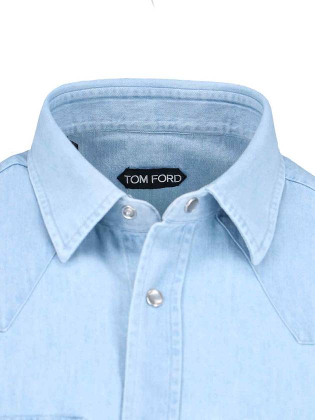 Tom Ford Shirts Blue - TOM FORD - BALAAN 4