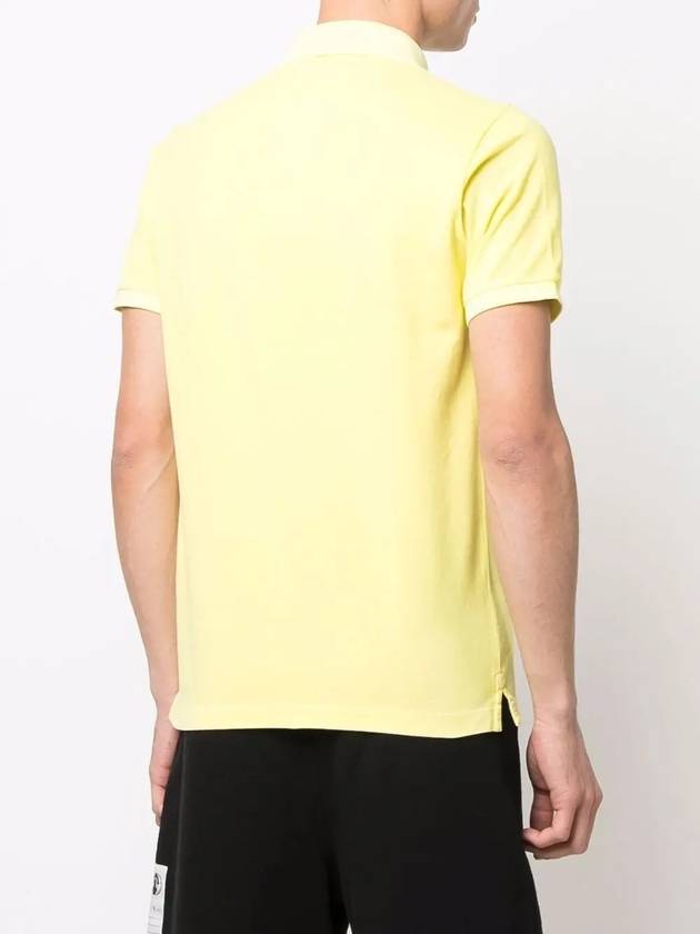 Men's Logo Patch Cotton Short Sleeve Polo Shirt Light Yellow - STONE ISLAND - BALAAN 5