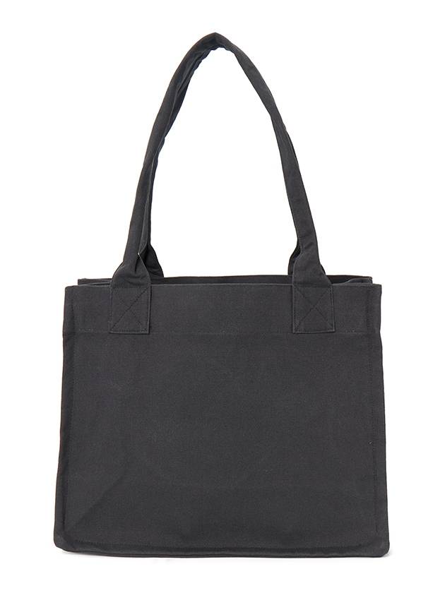 Embroidered Logo Canvas Tote Bag Black - GANNI - BALAAN 4