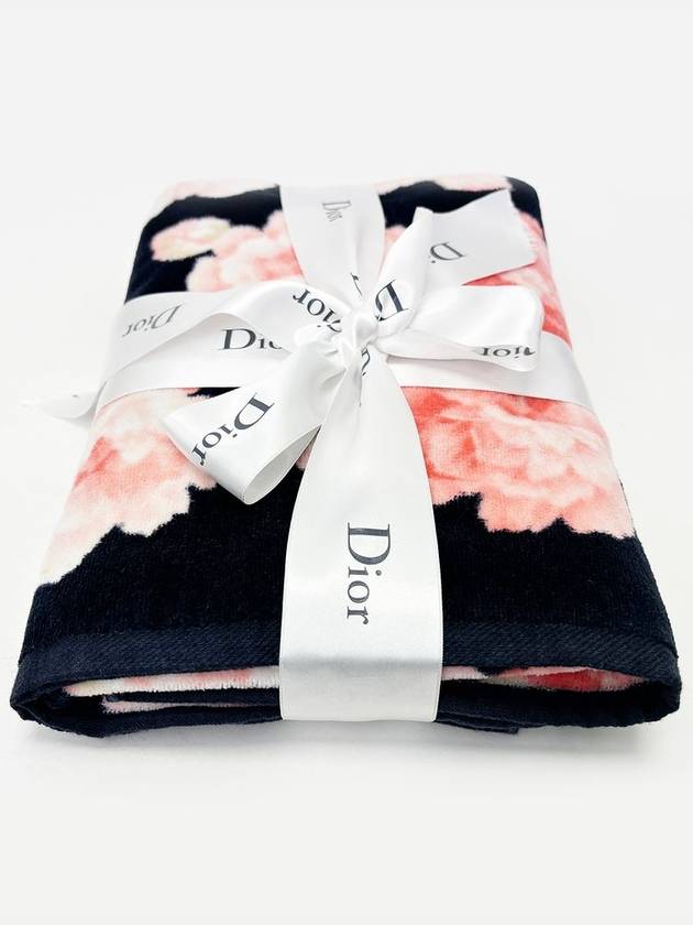 Black Pink Flower Pattern Beach Towel 4VDIEZ31875 - DIOR - BALAAN 8