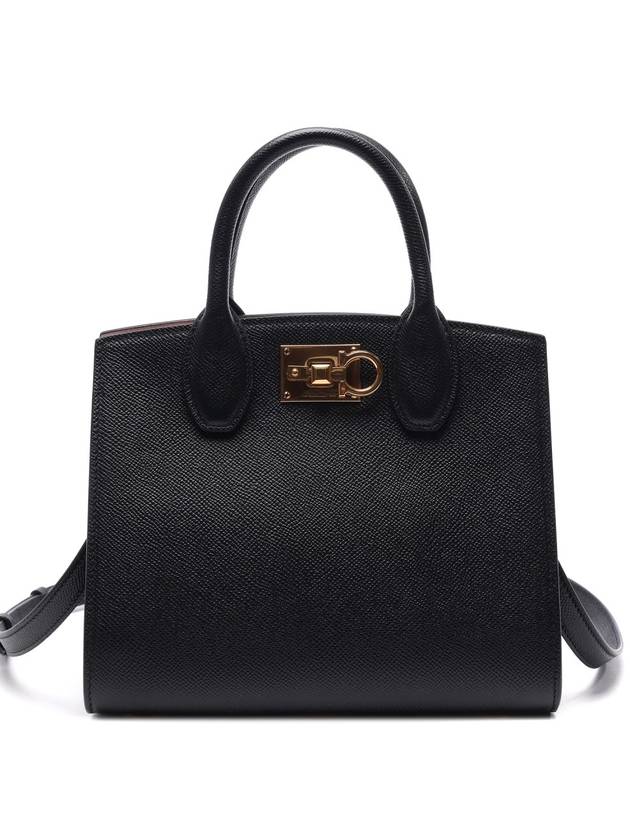 Gancini Studio Box Tote Bag Black Bonbon - SALVATORE FERRAGAMO - BALAAN 2