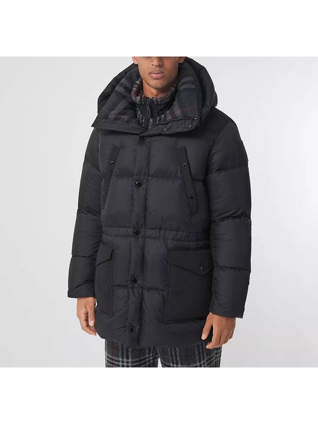 Logo Applique Nylon Puffer Coat Black - BURBERRY - BALAAN 3