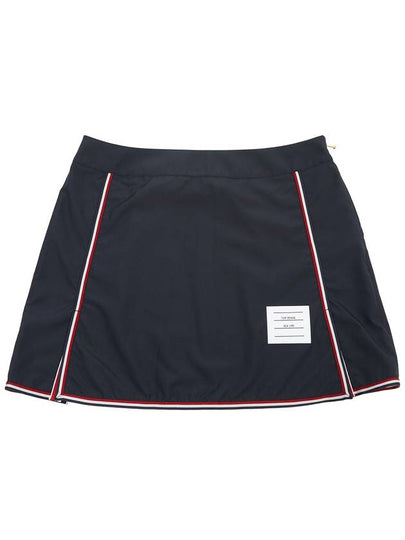 Women's Military Ripstop Framing Mini A-Line Skirt Navy - THOM BROWNE - BALAAN 2