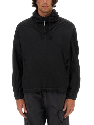 Taylon-L Half Zipped Hoodie Black - CP COMPANY - BALAAN 1